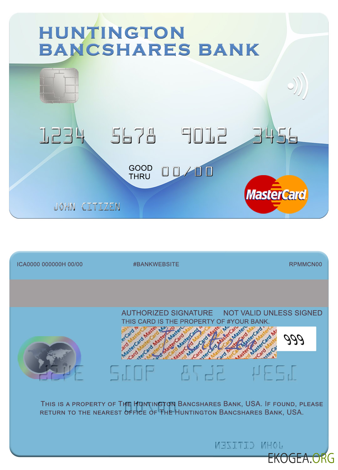 Carte mastercard de la Huntington Bancshares Bank aux États Unis